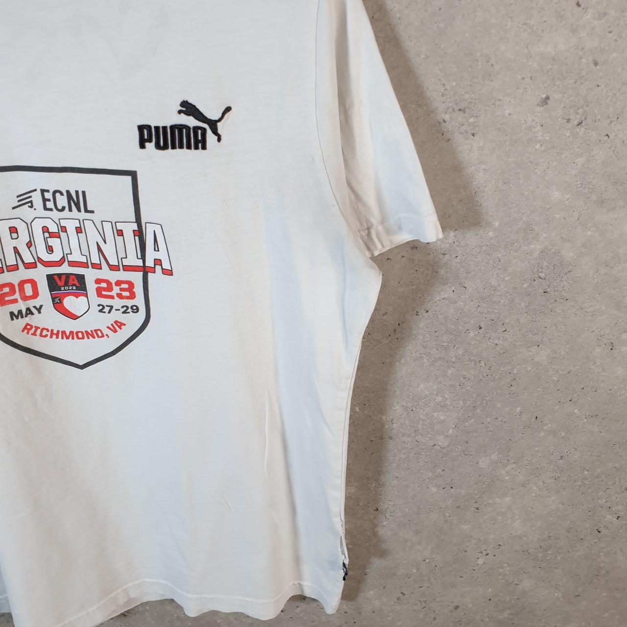 Vintage Puma Richmond Virginia Spellout T Shirt Men’s Medium White sports Logo Athletic