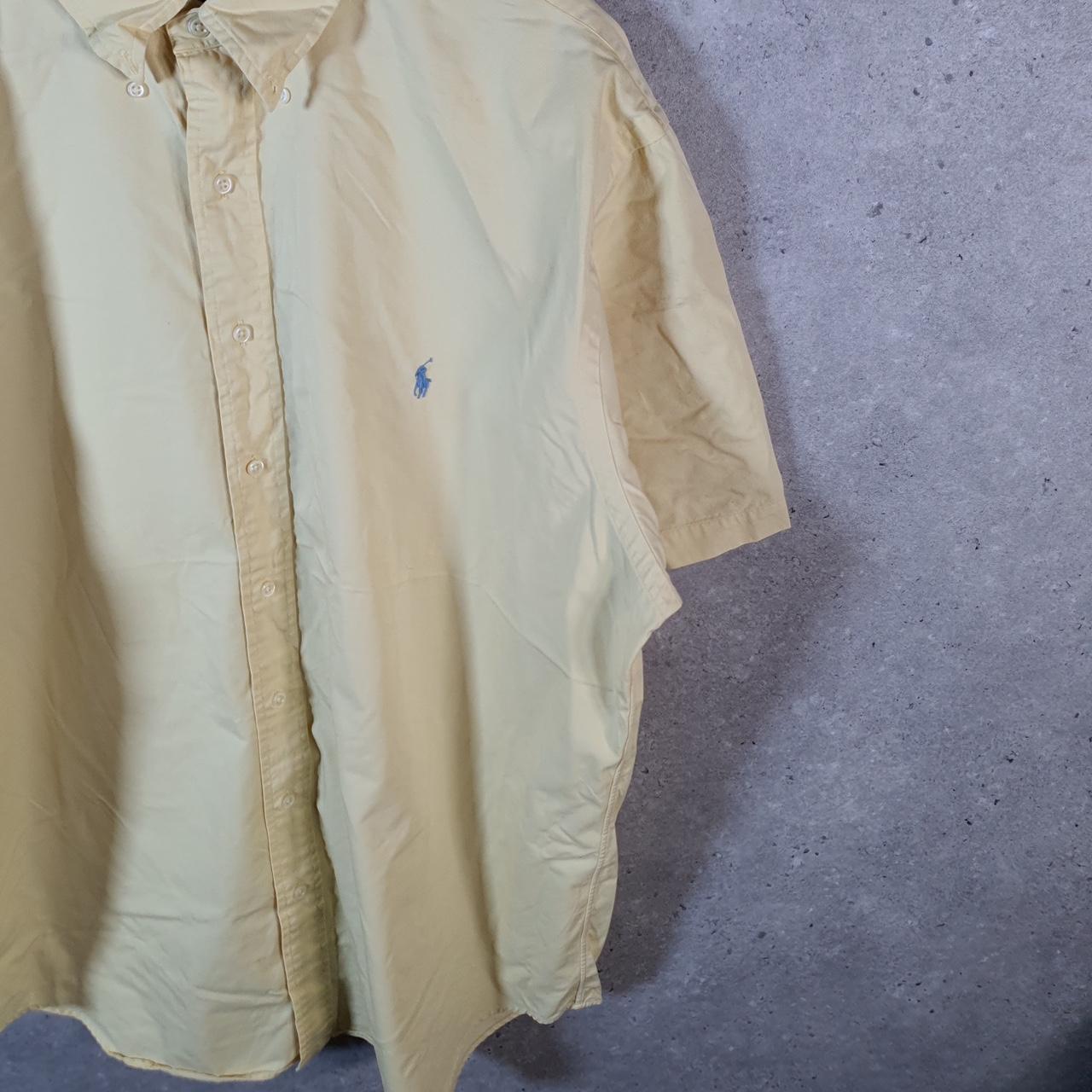 Vintage Ralph Lauren Button Down Shirt Men’s XL Big Yellow Short Sleeve Cotton Pony