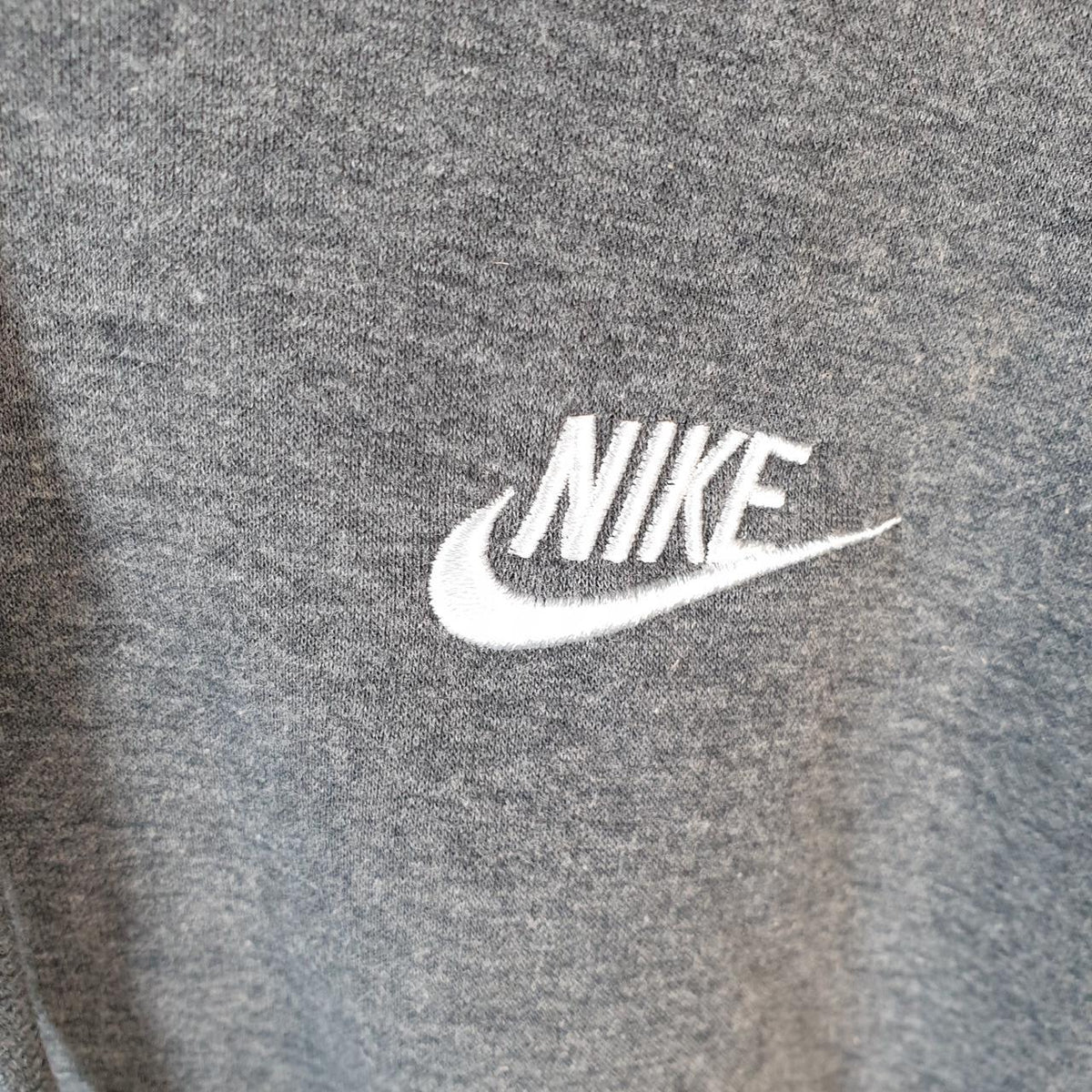 Vintage Nike Club Embroidered Hoodie Men’s Small Grey Swoosh Y2K Pullover