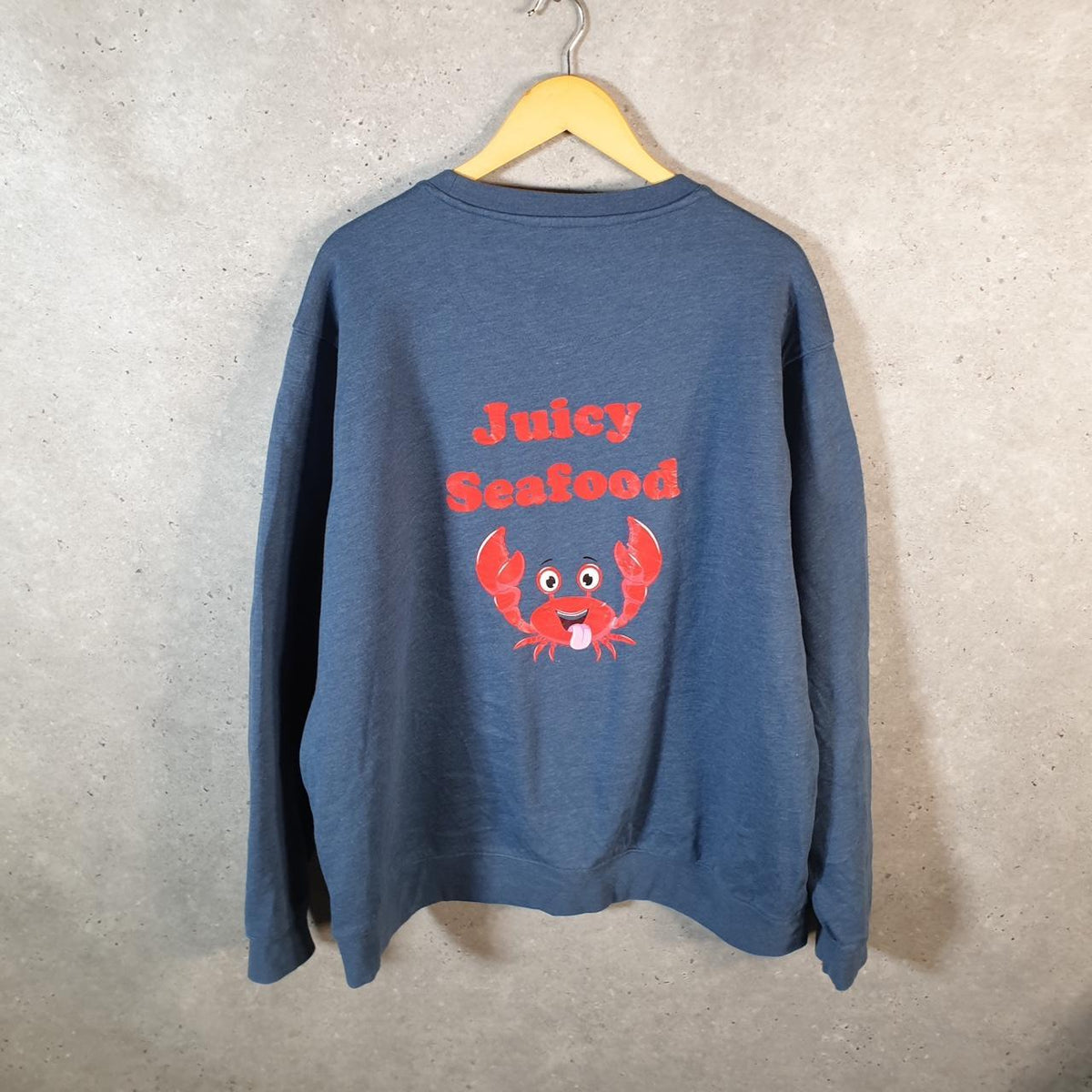 Vintage Lee Juicy SeaFood Premium Select Sweatshirt Men’s XL Navy Blue USA Pullover