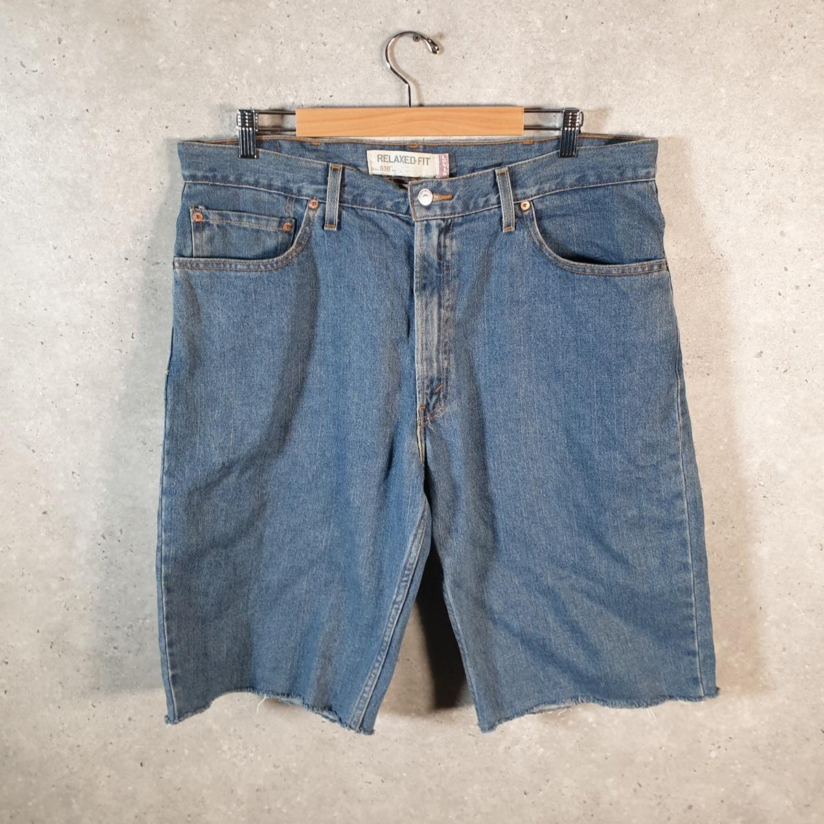 Vintage Levi’s 550 Baggy Shorts Jorts Cargo Mens W38 Blue Relaxed Denim