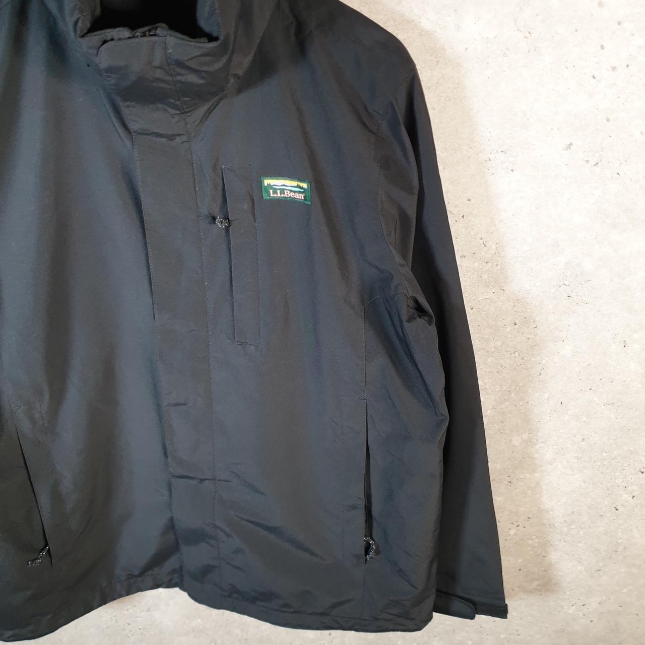 Vintage L.L. Bean Outdoors Nylon Jacket Mens M Black Waterproof Shell Coat