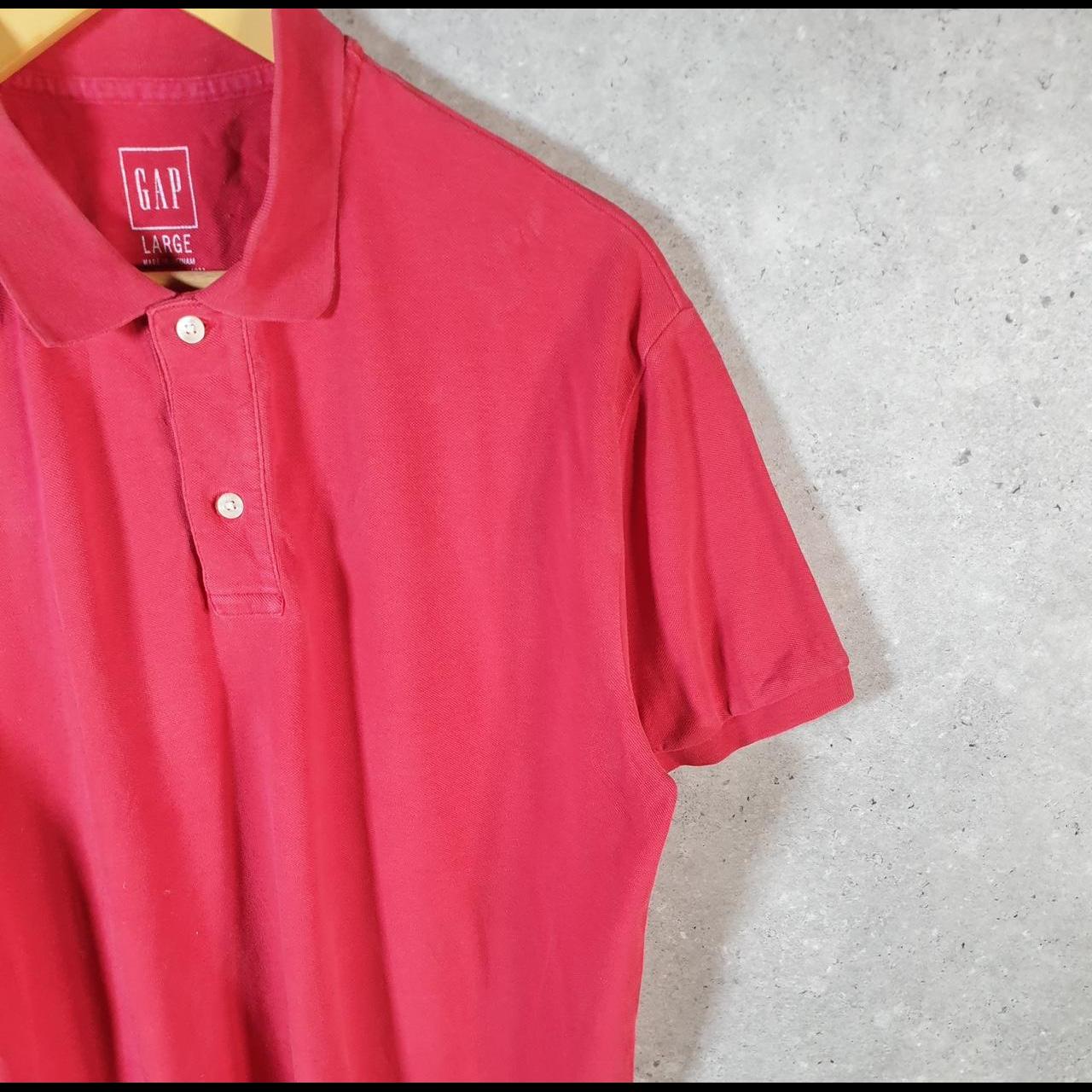 Vintage Gap Button Up Polo Shirt Men’s Large Pink Logo Classic Fit Blank Baggy
