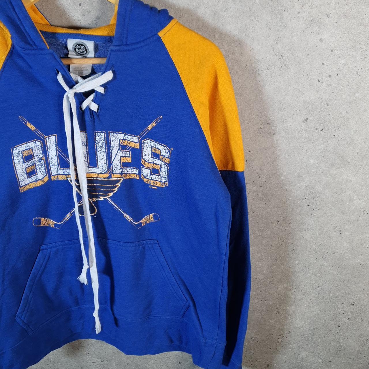 Vintage NHL St Louis Blues Hoodie Womens Medium Blue Pullover USA Pro Sport