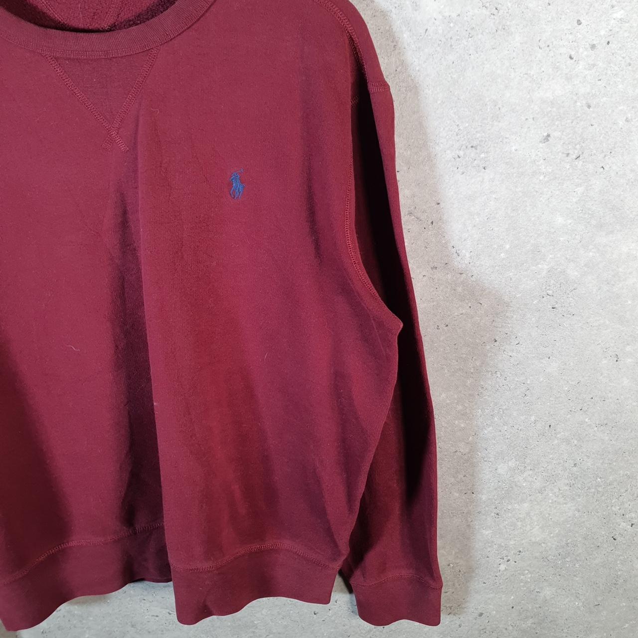 Vintage Ralph Lauren Polo Sweatshirt Men’s Medium Burgundy Red Boxy Baggy Pullover Pony