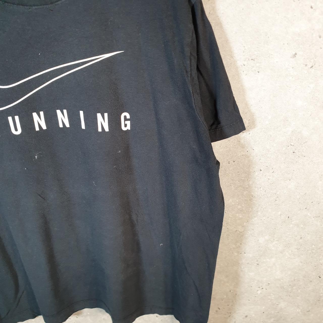 Vintage Nike Running T Shirt Men’s Large Black Logo Swoosh Athletic