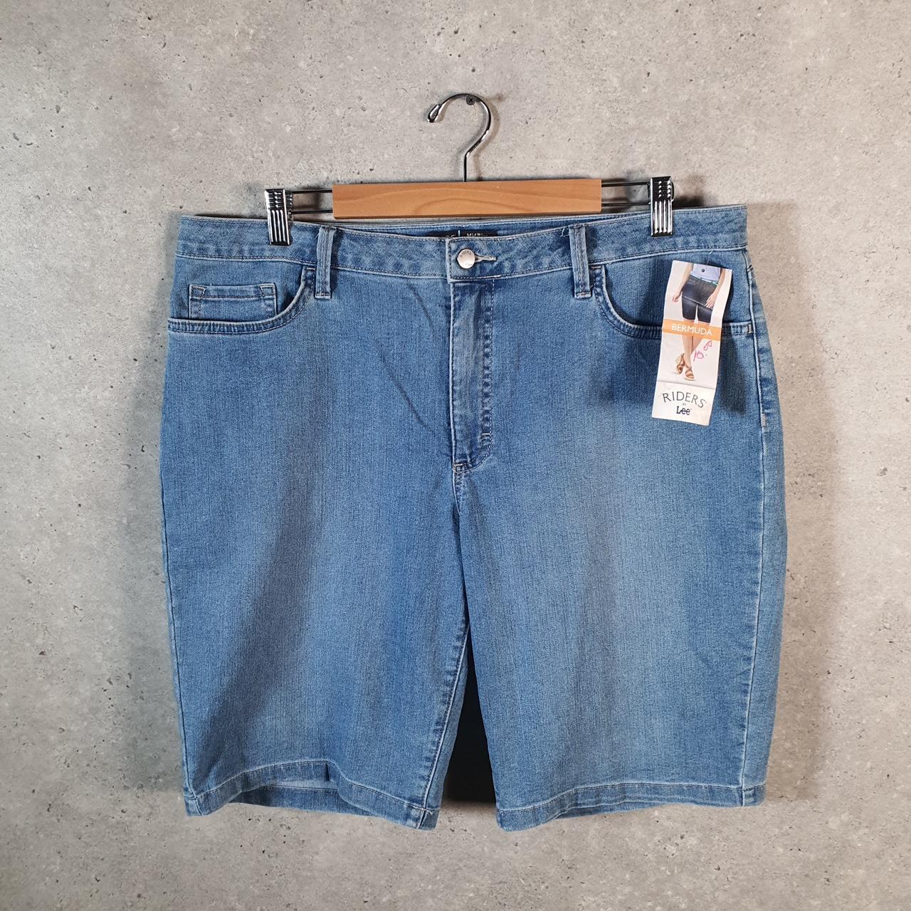 Vintage Lee Mid Rise Baggy Shorts Jorts Cargo Womens W34 Blue Relaxed Denim A4473