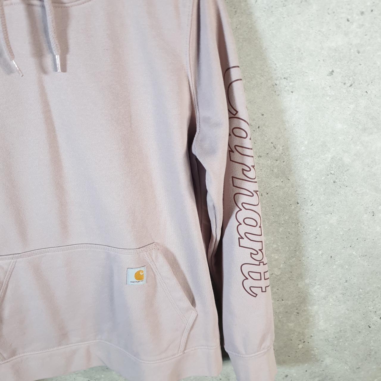 Vintage Carhartt Hoodie Womens Small Pink Pullover Blank USA Relaxed Fit