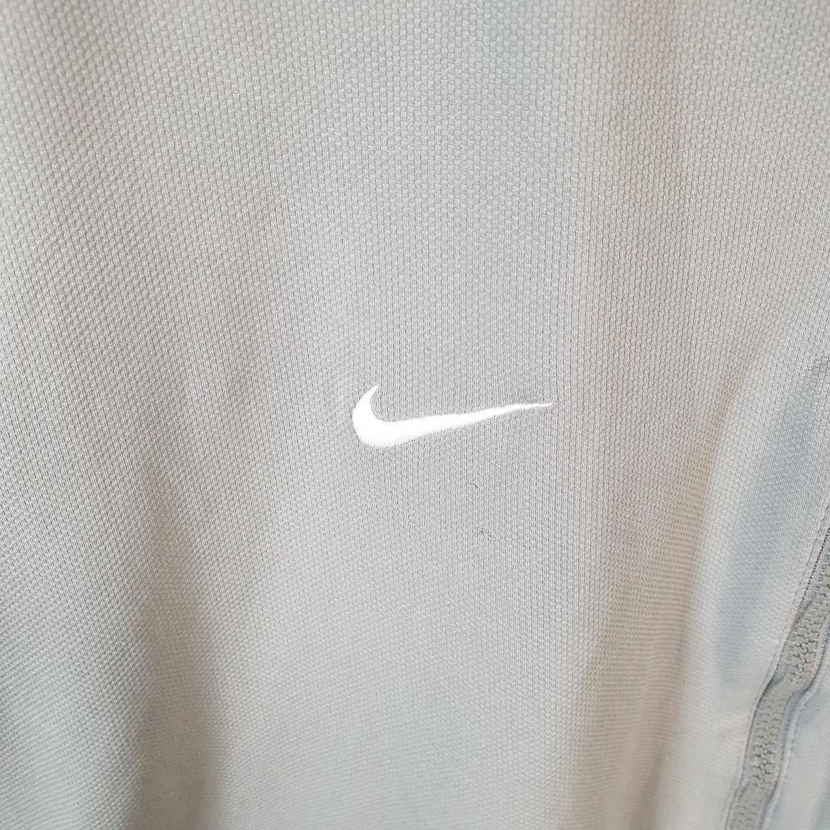 Vintage Nike Team Dri Fit Windbreaker Track Jacket Mens 2XL Grey USA Swoosh Full Zip USA