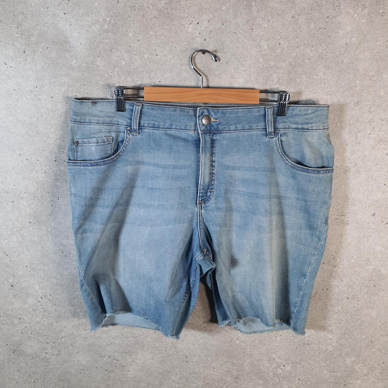 Vintage Lee Baggy Shorts Jorts Cargo Womens W40 Blue Denim Relaxed Cargo