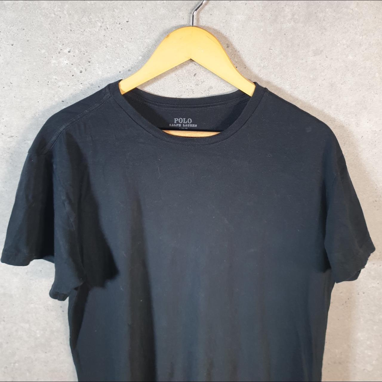 Vintage Ralph Lauren Polo T Shirt Men’s Large Black Embroidered Slim Fit Pony C9057