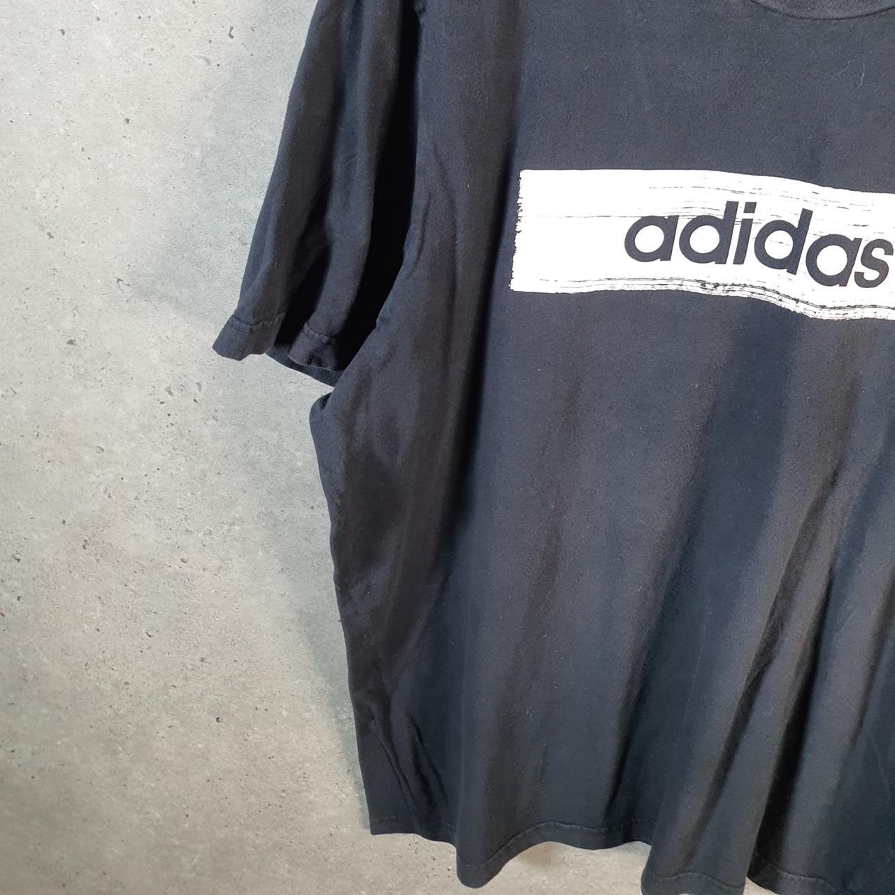 Vintage Adidas Spellout T Shirt Men’s XL Black Three Stripes Logo Athletic