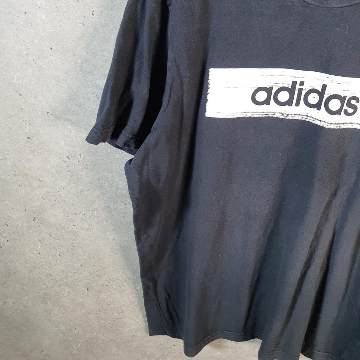 Vintage Adidas Spellout T Shirt Men’s XL Black Three Stripes Logo Athletic