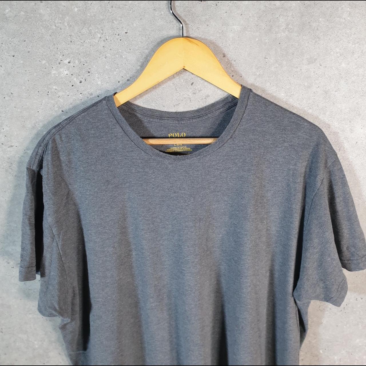 Vintage Ralph Lauren Polo T Shirt Men’s Large Grey Embroidered Classic Fit Pony C8579