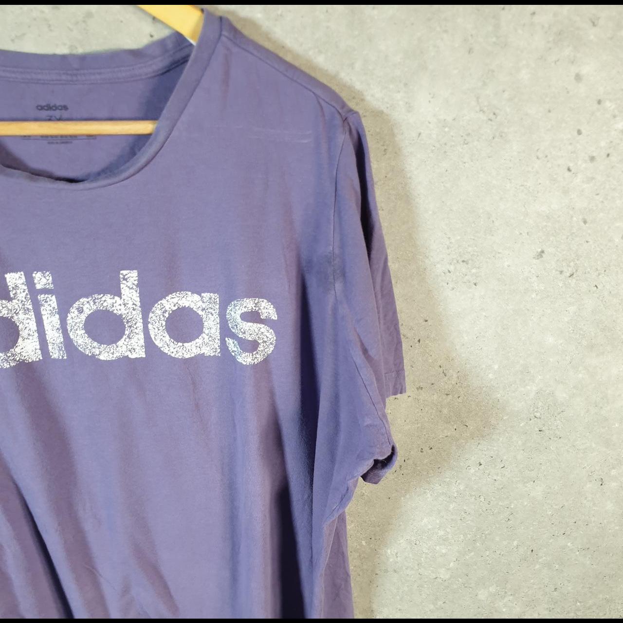 Vintage Adidas Spellout T Shirt Womens 3XL Lilac Three Stripes Logo Athletic