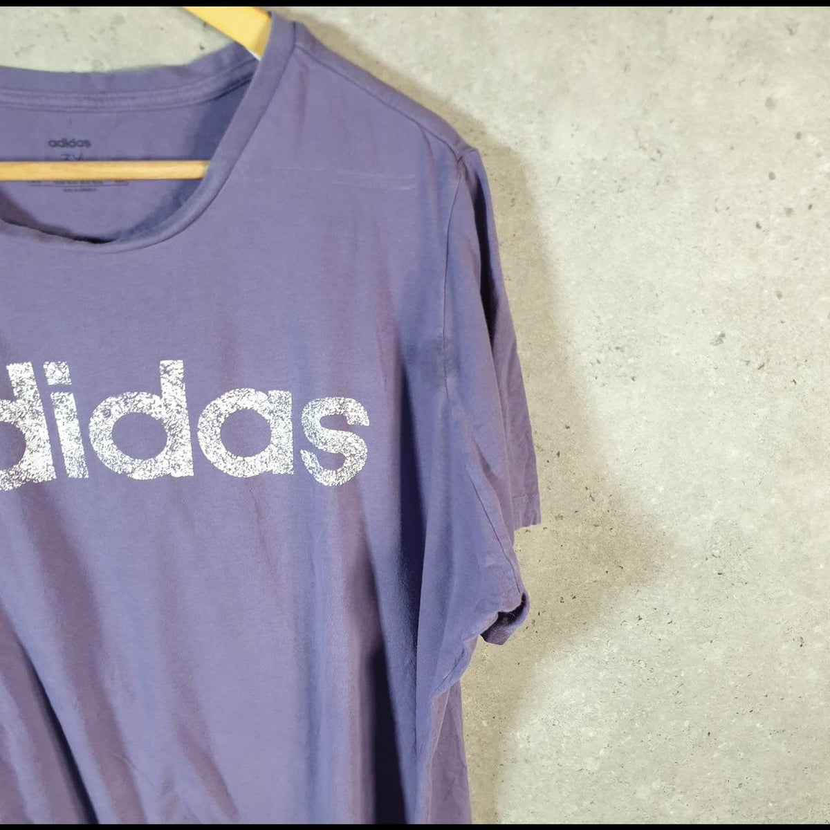 Vintage Adidas Spellout T Shirt Womens 3XL Lilac Three Stripes Logo Athletic
