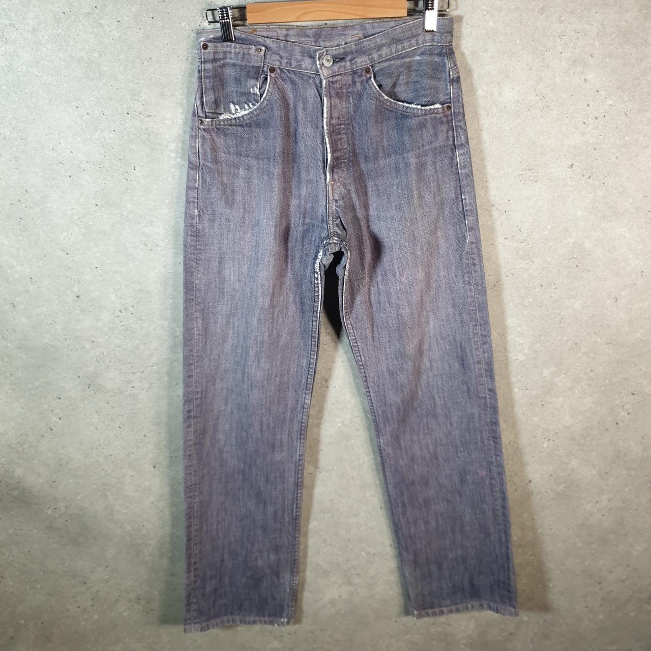 Vintage Levi’s 541 Y2K Embroidered Jeans Mens W28 L32 Grey Hip Hop Pattern Pocket Big Fish Vintage