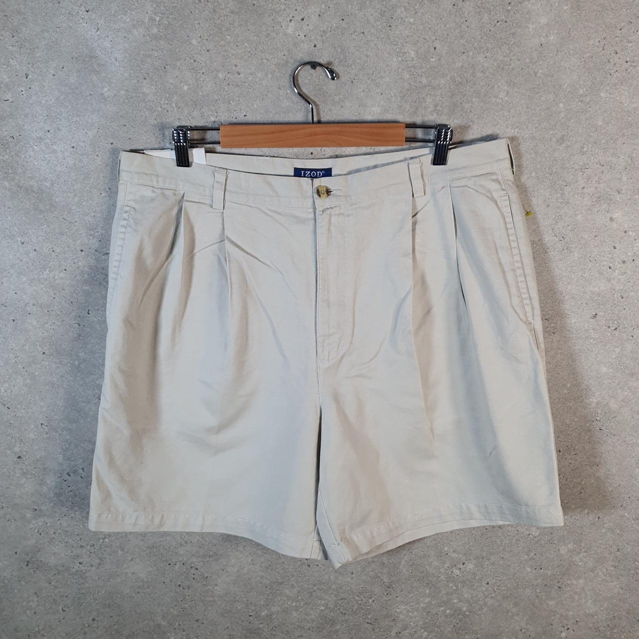 Vintage Izod Golf Chino Shorts Jorts Cargo Men’s W38 Beige Baggy Cotton