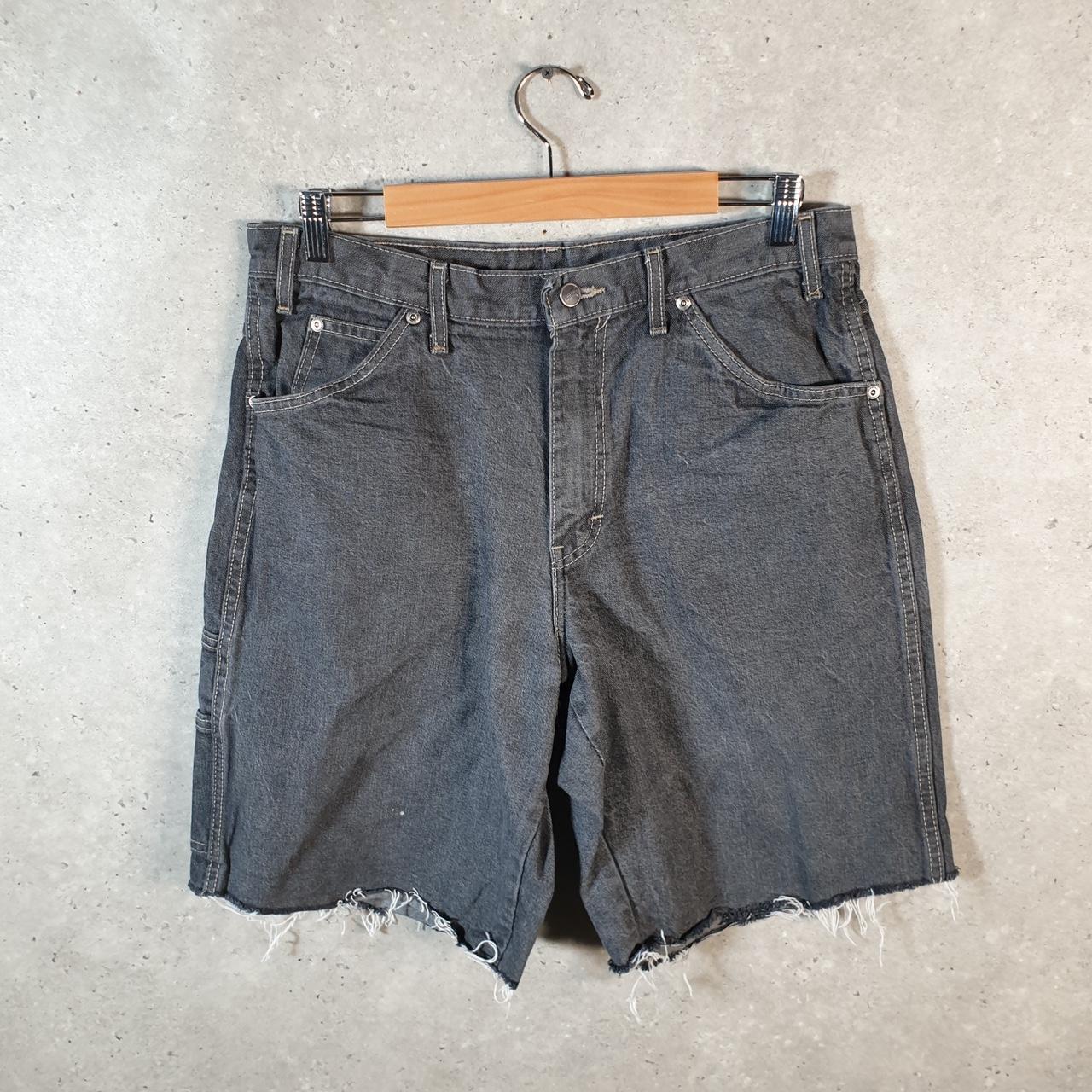 Vintage Dickies Baggy Chino Shorts Jorts Cargo Mens W34 Grey Denim Loose Fit