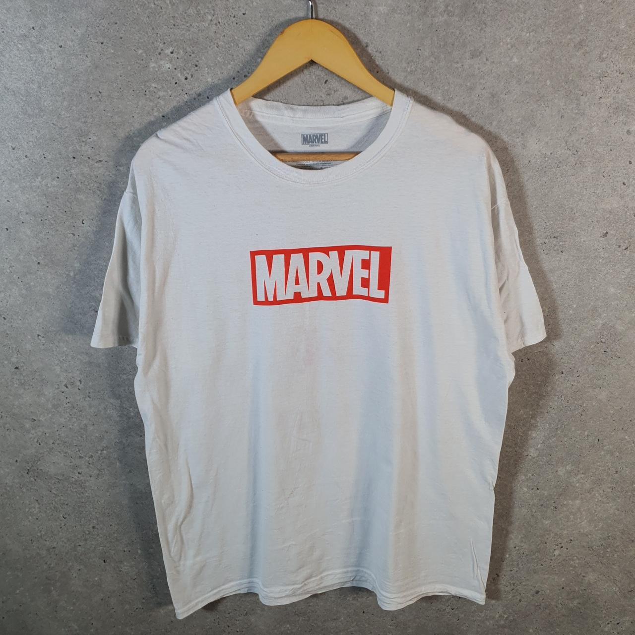 Vintage Marvel Avengers T Shirt Men’s Large White Movie Graphic Cartoon