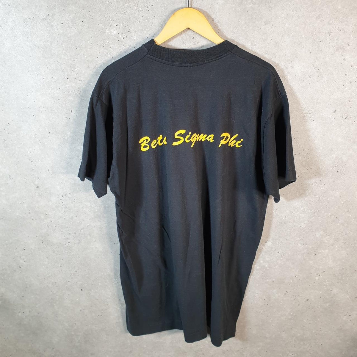 Vintage Fruit of the Loom Beta Phi Sigma 90s USA Single Stitch T Shirt Men’s XL Black C8959