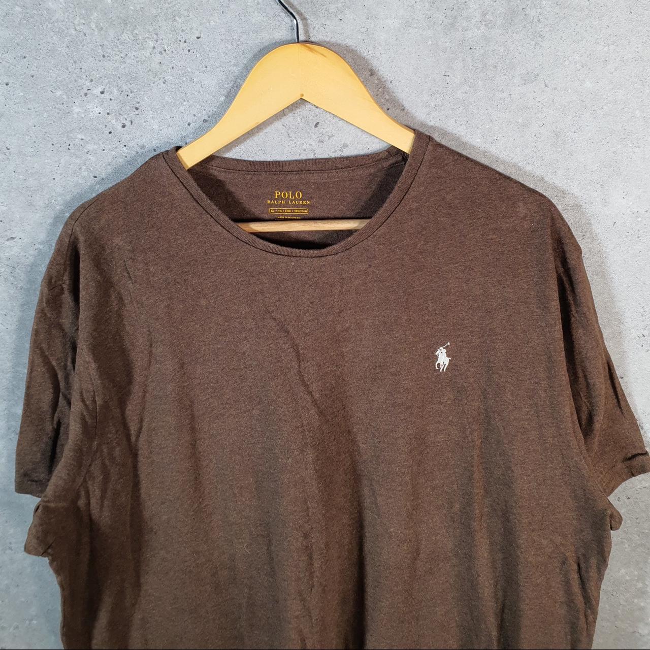 Vintage Ralph Lauren Polo Sport T Shirt Men’s XL Brown Custom Fit Embroidered Pony C8626