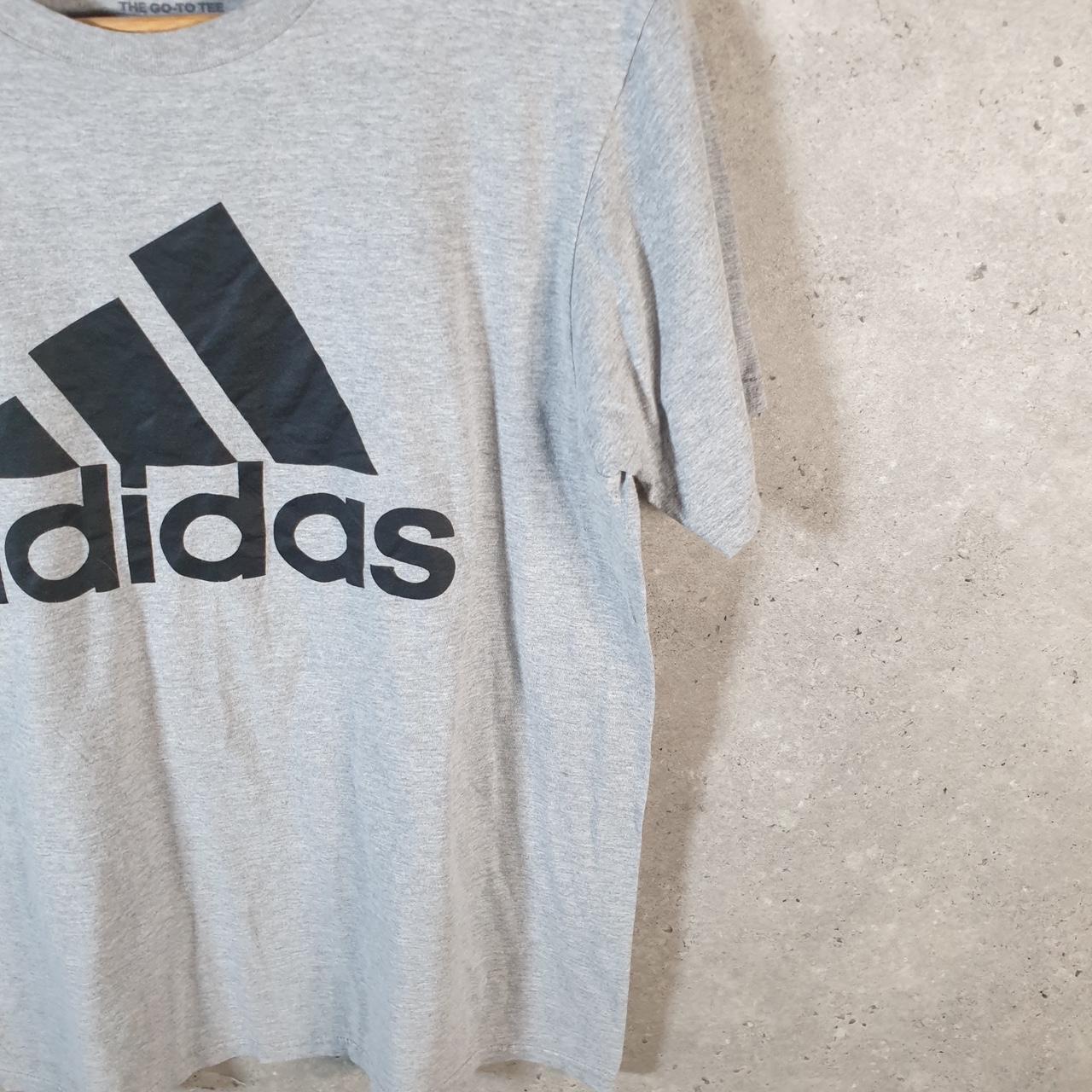 Vintage Adidas Go To Tee T Shirt Men’s Medium Grey Three Stripes Logo Athletic