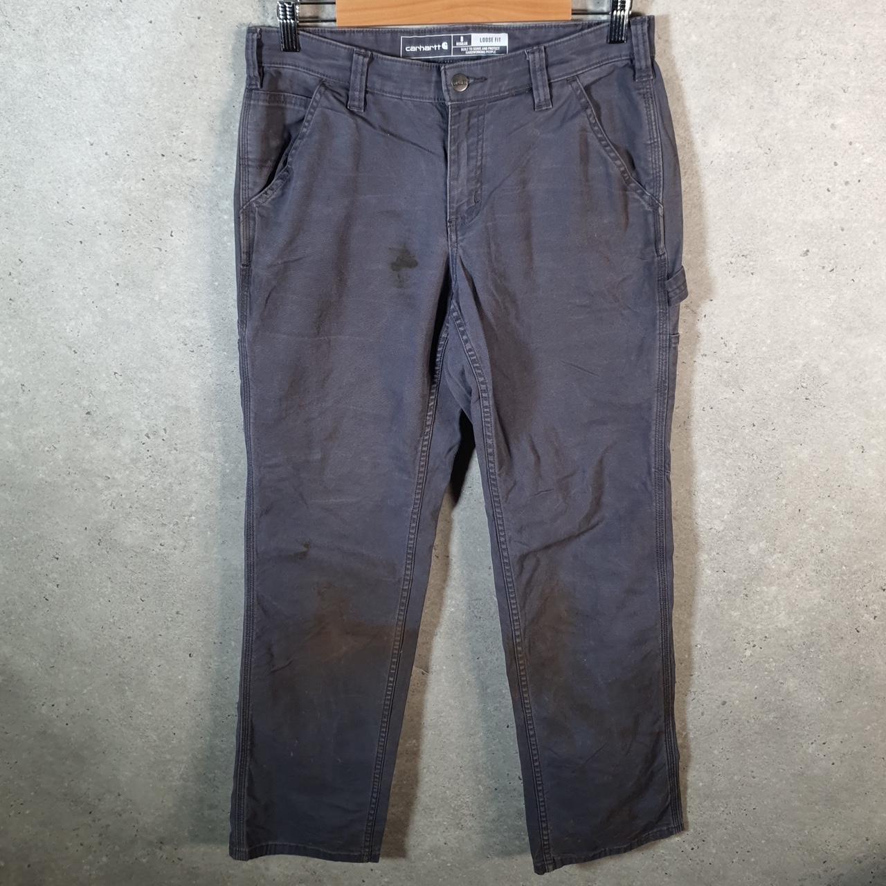 Vintage Carhartt Carpenter Trousers Womens W30 L30 Grey Relaxed Fit Workwear Thrashed