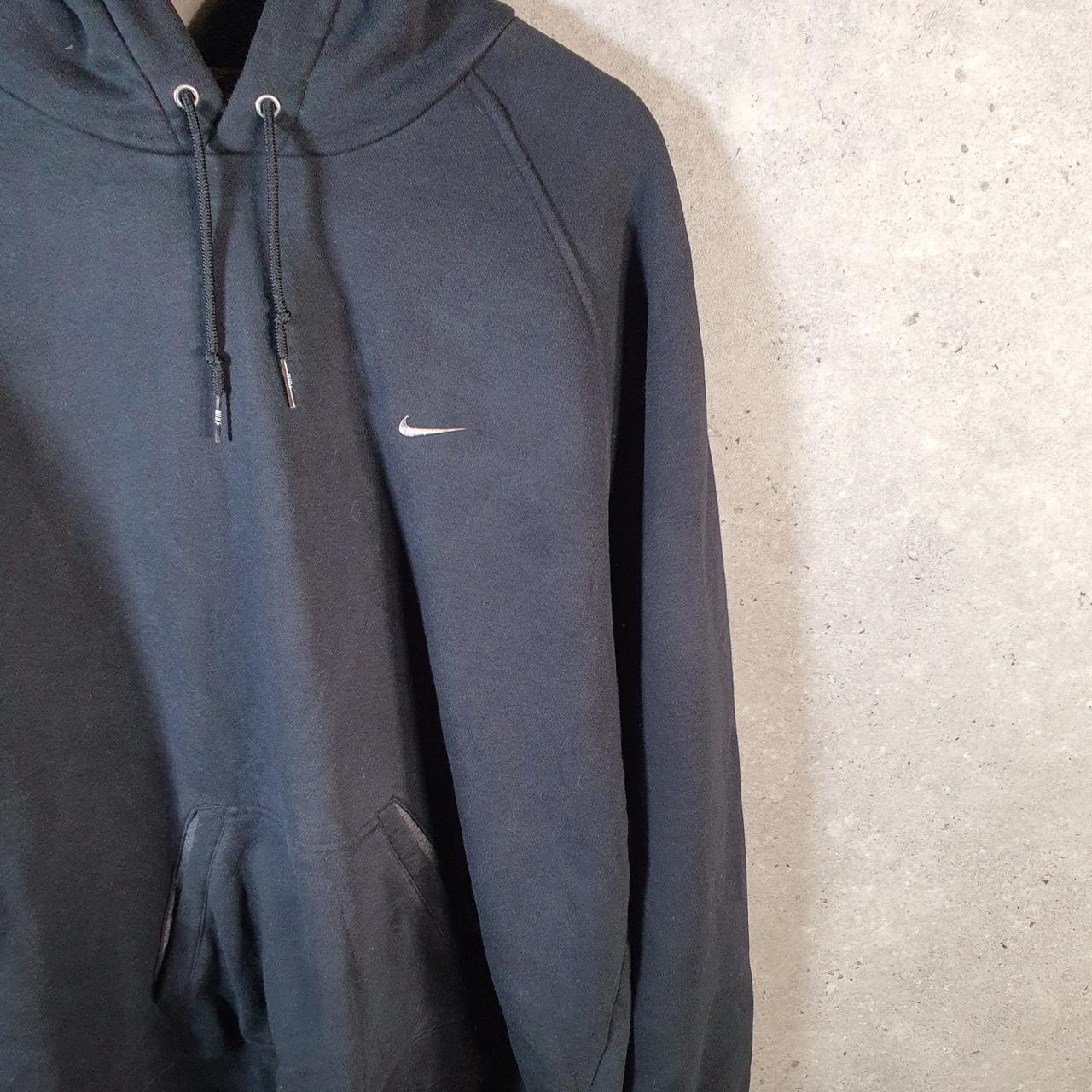 Vintage Nike 90s Embroidered Hoodie Mens 2XL Black Single Swoosh Y2K Pullover Logo