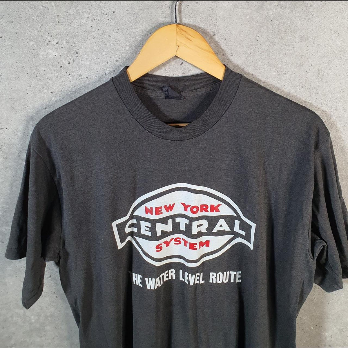 Vintage New York Central System Water 90s USA Single Stitch T Shirt Men’s Medium Black
