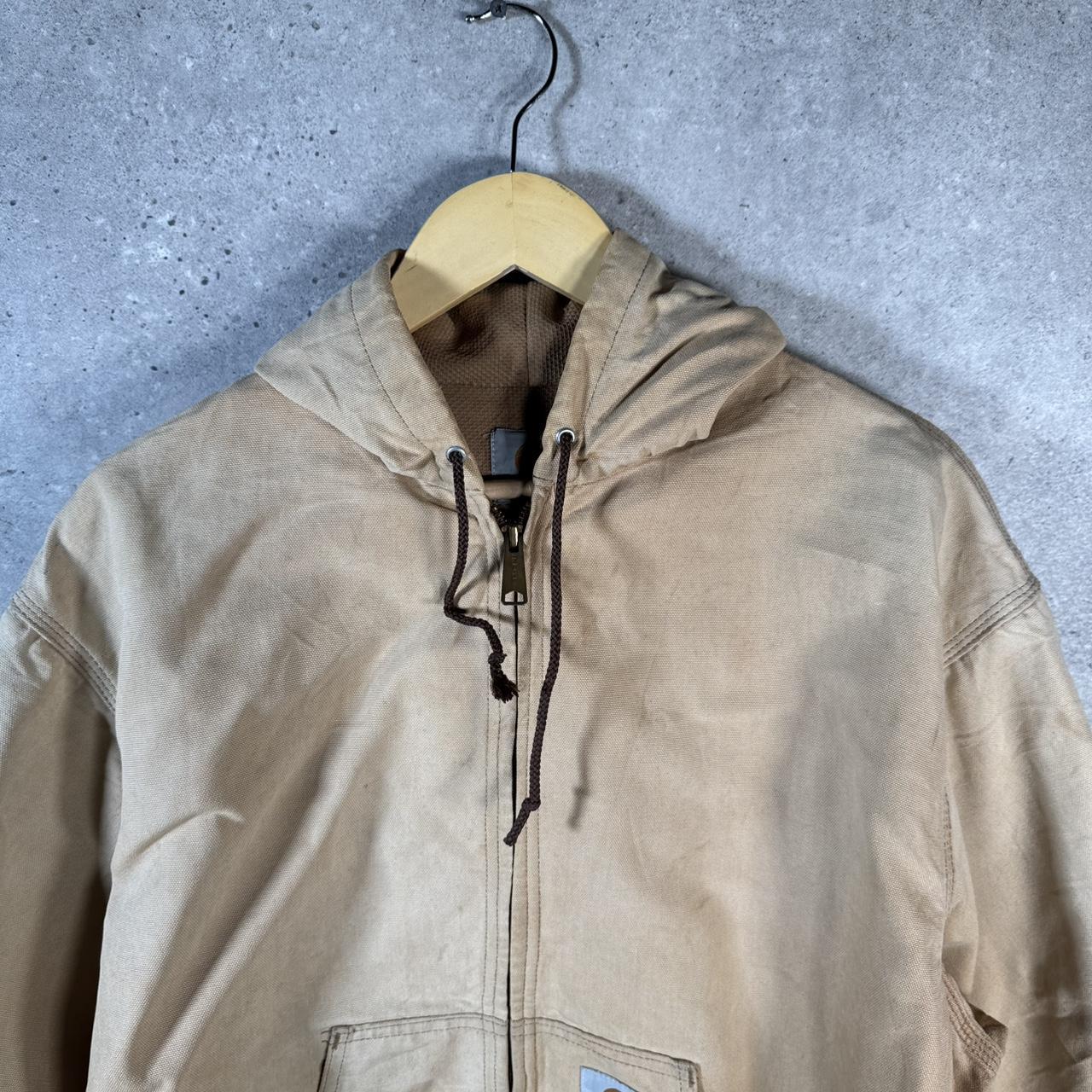 Vintage Carhartt Active Hooded Jacket Men’s XL Tan Brown Workwear Canvas USA