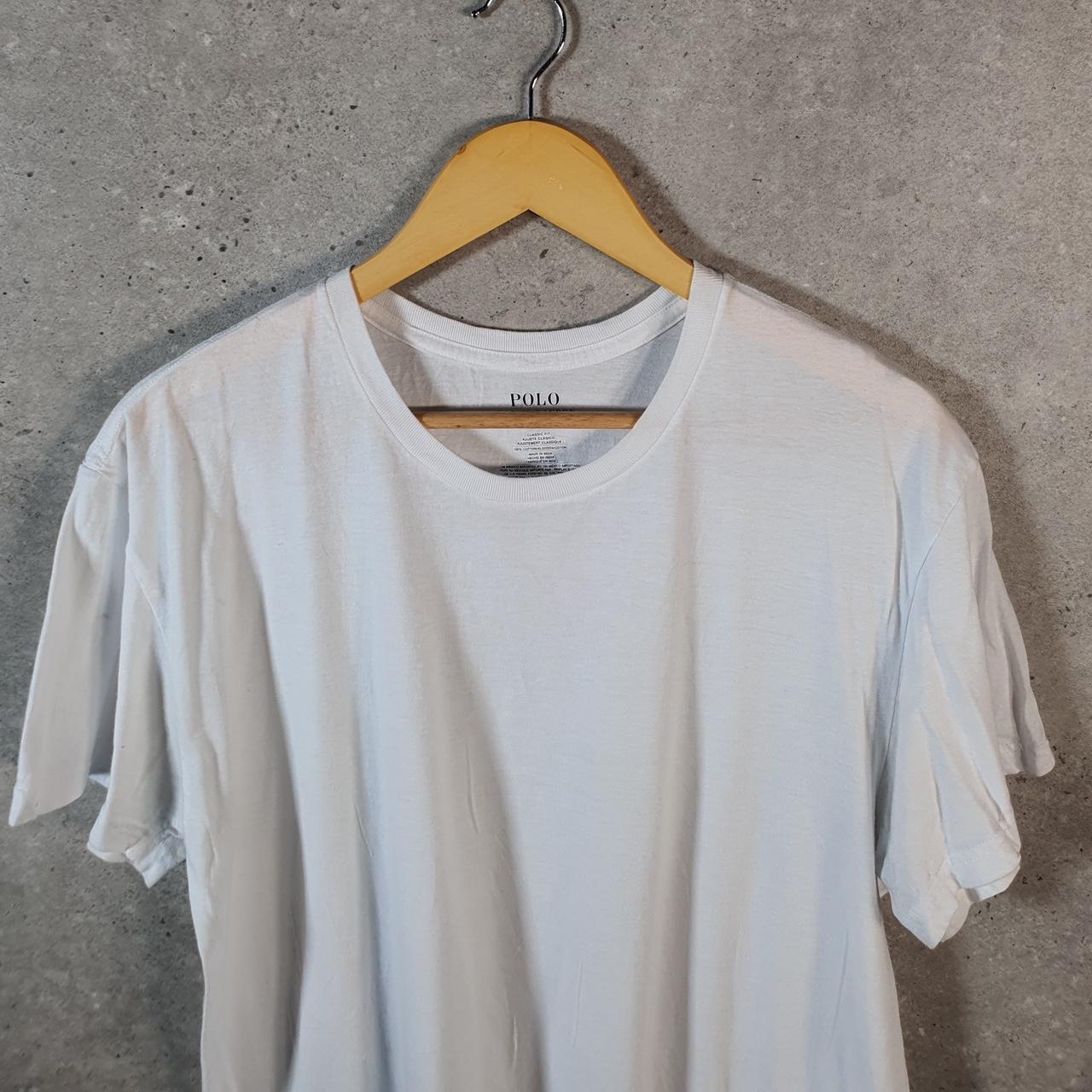 Vintage Ralph Lauren Polo T Shirt Men’s Large White Embroidered Pony Classic Fit C9104