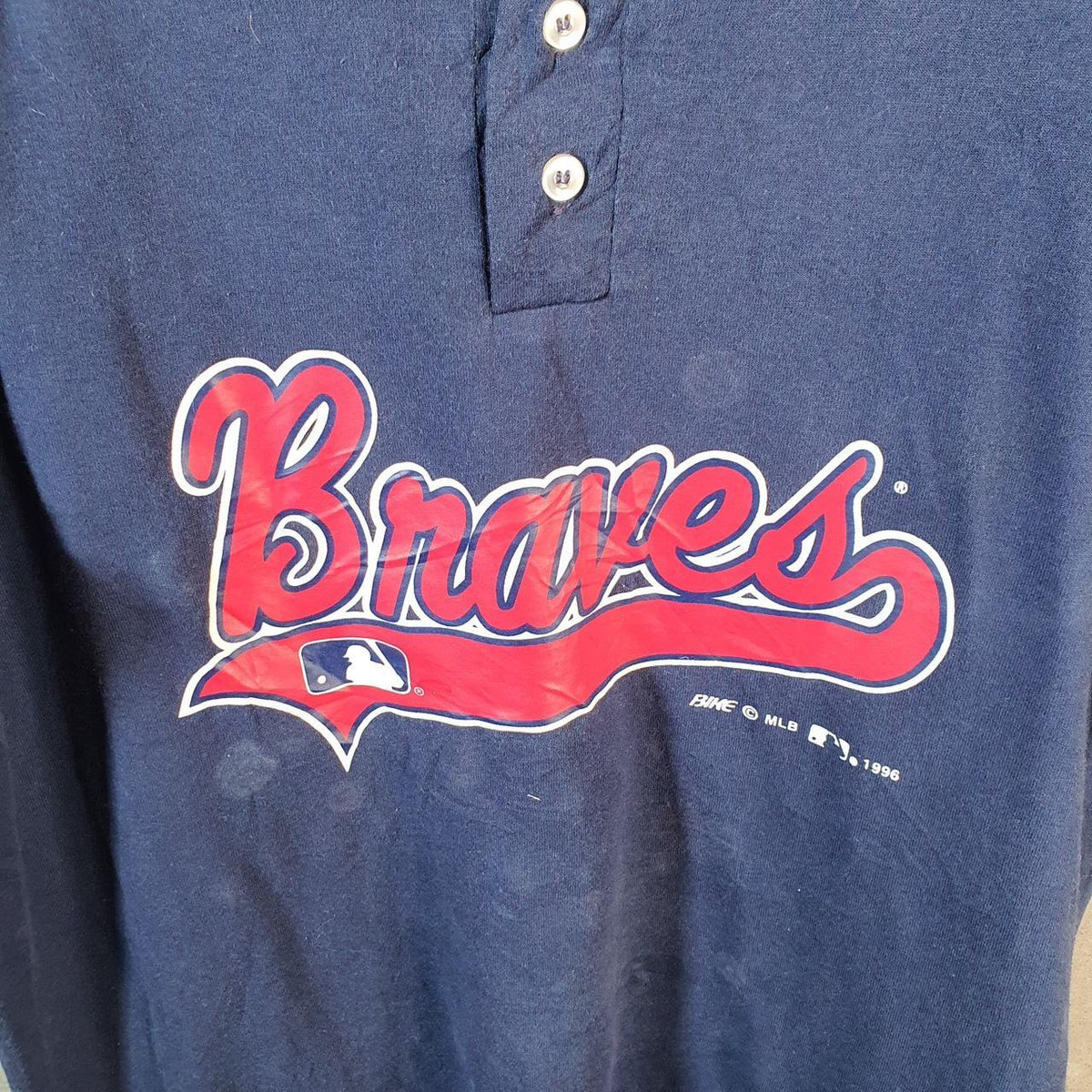 Vintage Bike Braves 1996 MLB USA Single Stitch T Shirt Men’s Large Blue