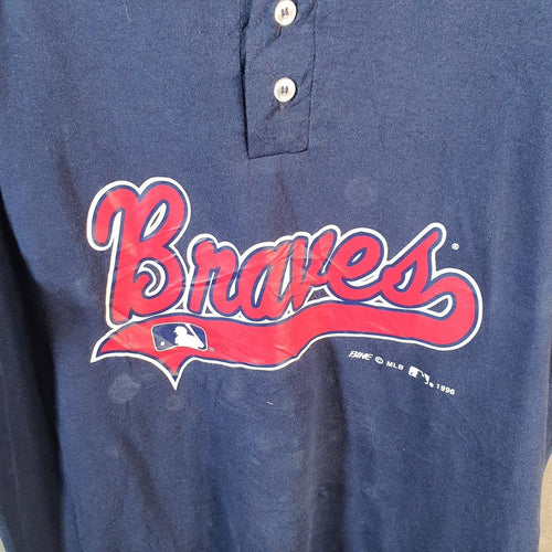 Vintage Bike Braves 1996 MLB USA Single Stitch T Shirt Men’s Large Blue