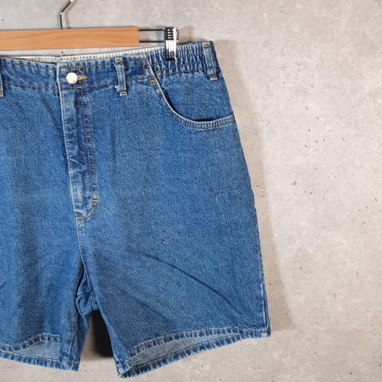 Vintage Lee Baggy Shorts Jorts Cargo Womens W34 Blue Relaxed Denim