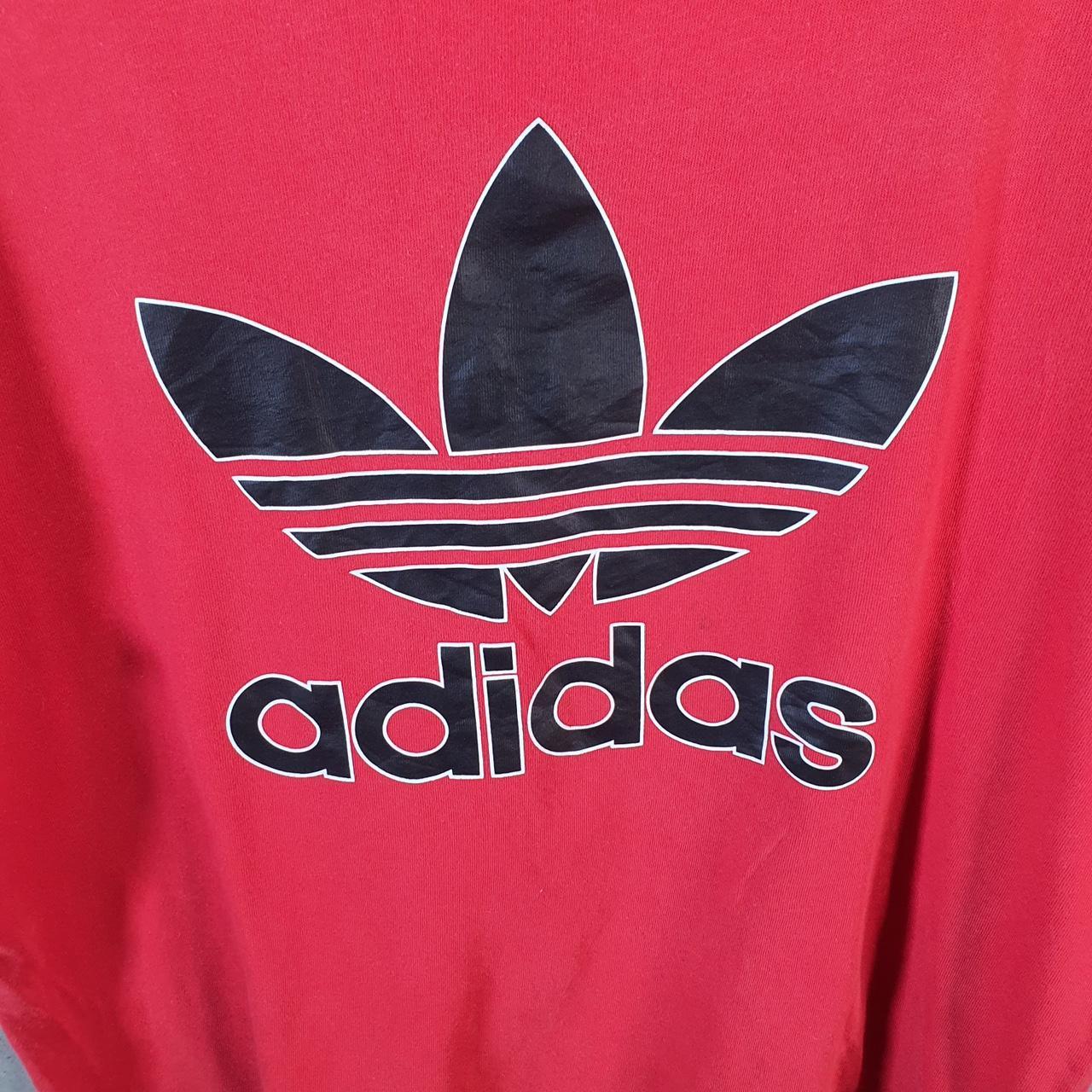 Vintage Adidas Trefoil Retro T Shirt Men’s Large Red Three Stripes Logo