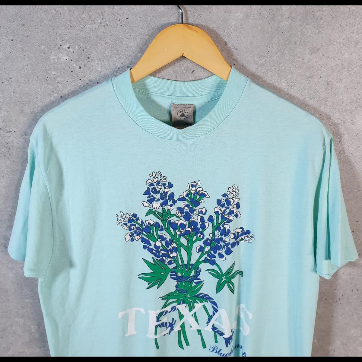 Vintage Delta Texas Bluebonnet 90s USA Single Stitch T Shirt Men’s Large Blue