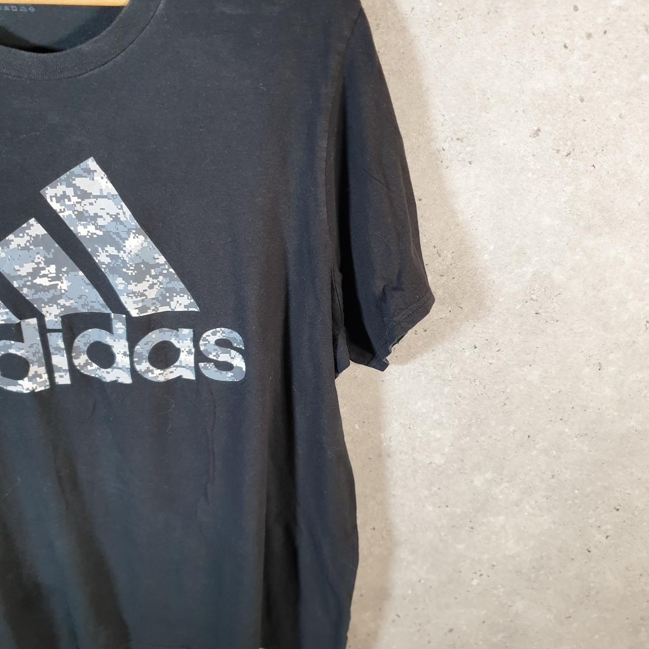 Vintage Adidas Spellout T Shirt Men’s XL Black Three Stripes Athletic