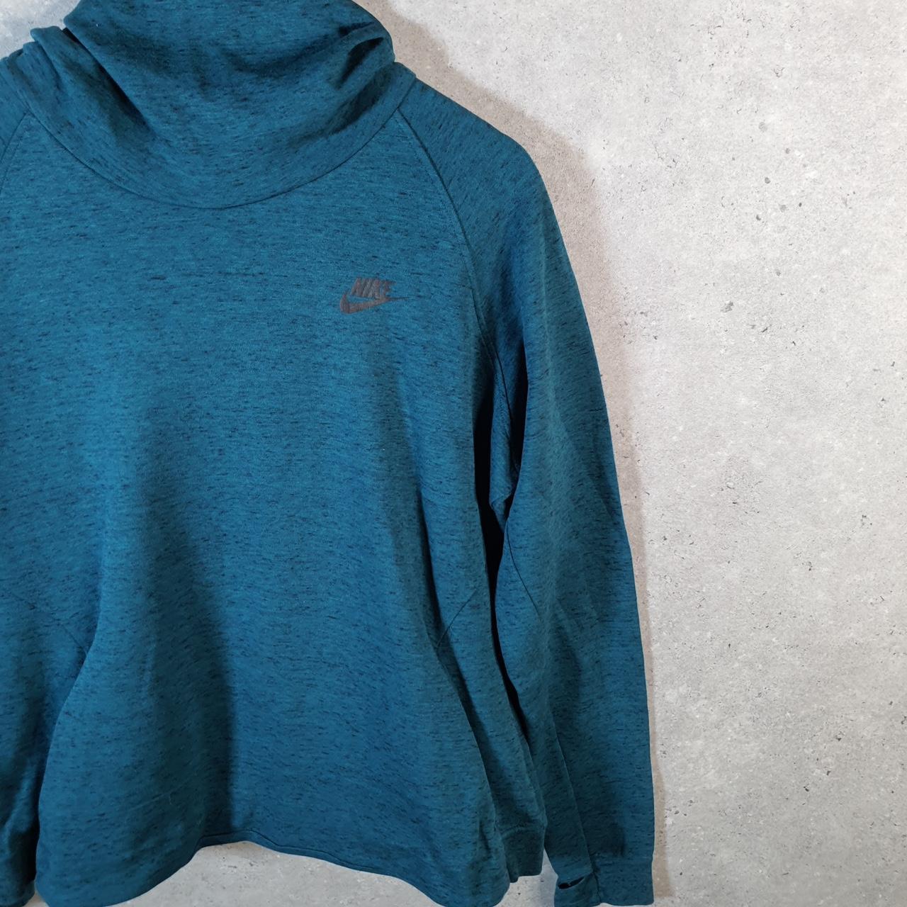 Vintage Nike Club Hoodie Womens XL Blue Turtle Neck Swoosh Y2K Pullover