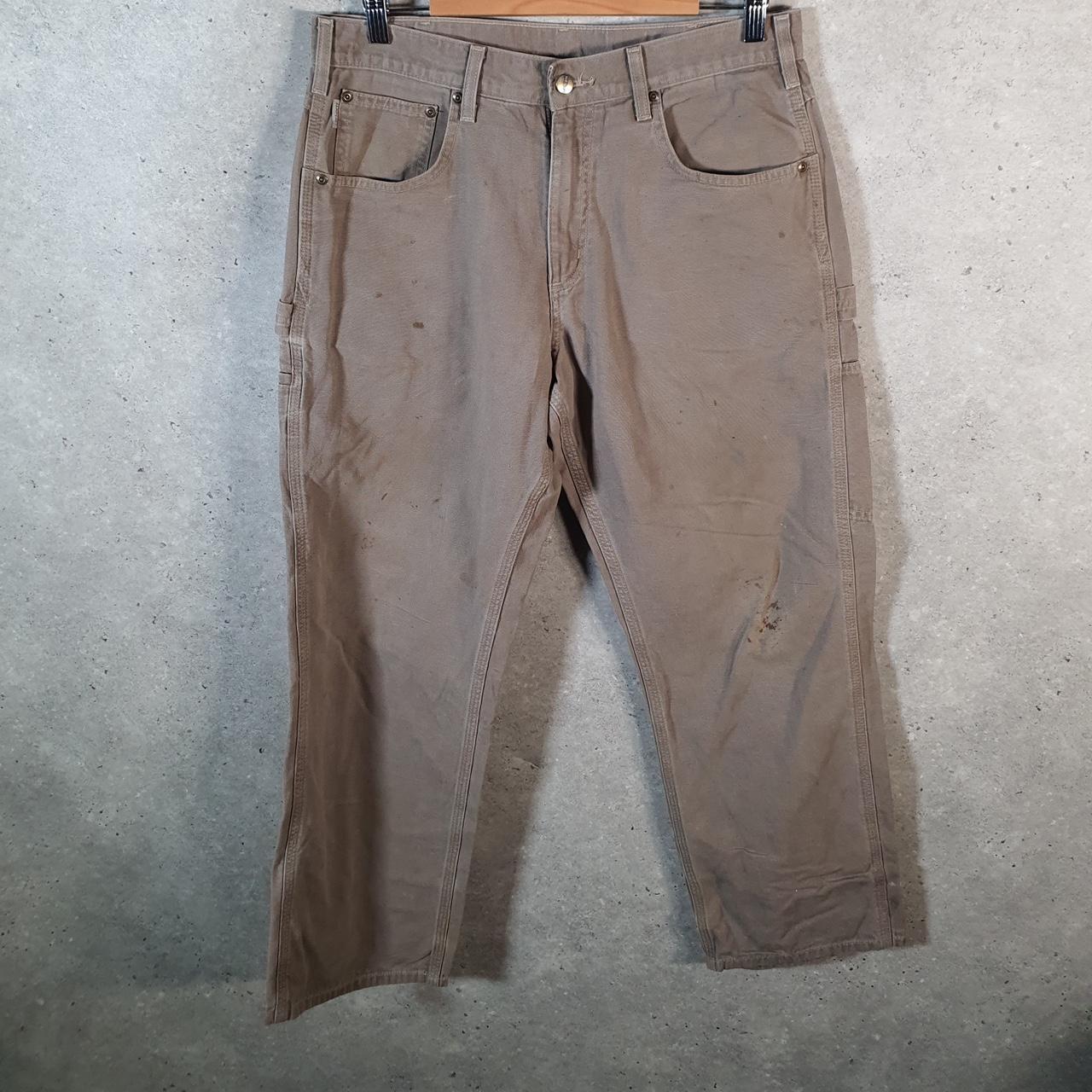 Vintage Carhartt Carpenter Trousers Mens W33 L30 Brown Loose Fit Workwear