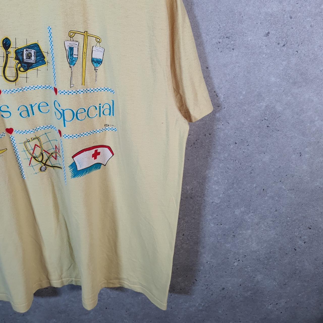 Vintage Stedman Nurses are special 90s USA Single Stitch T Shirt Men’s XL Yellow