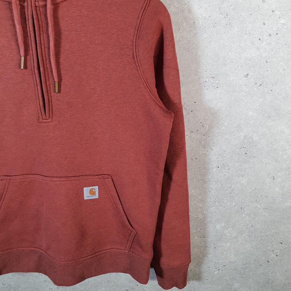 Vintage Carhartt Hoodie Womens XS burgundy Pullover Blank Sweatshirt USA Relaxed Fit