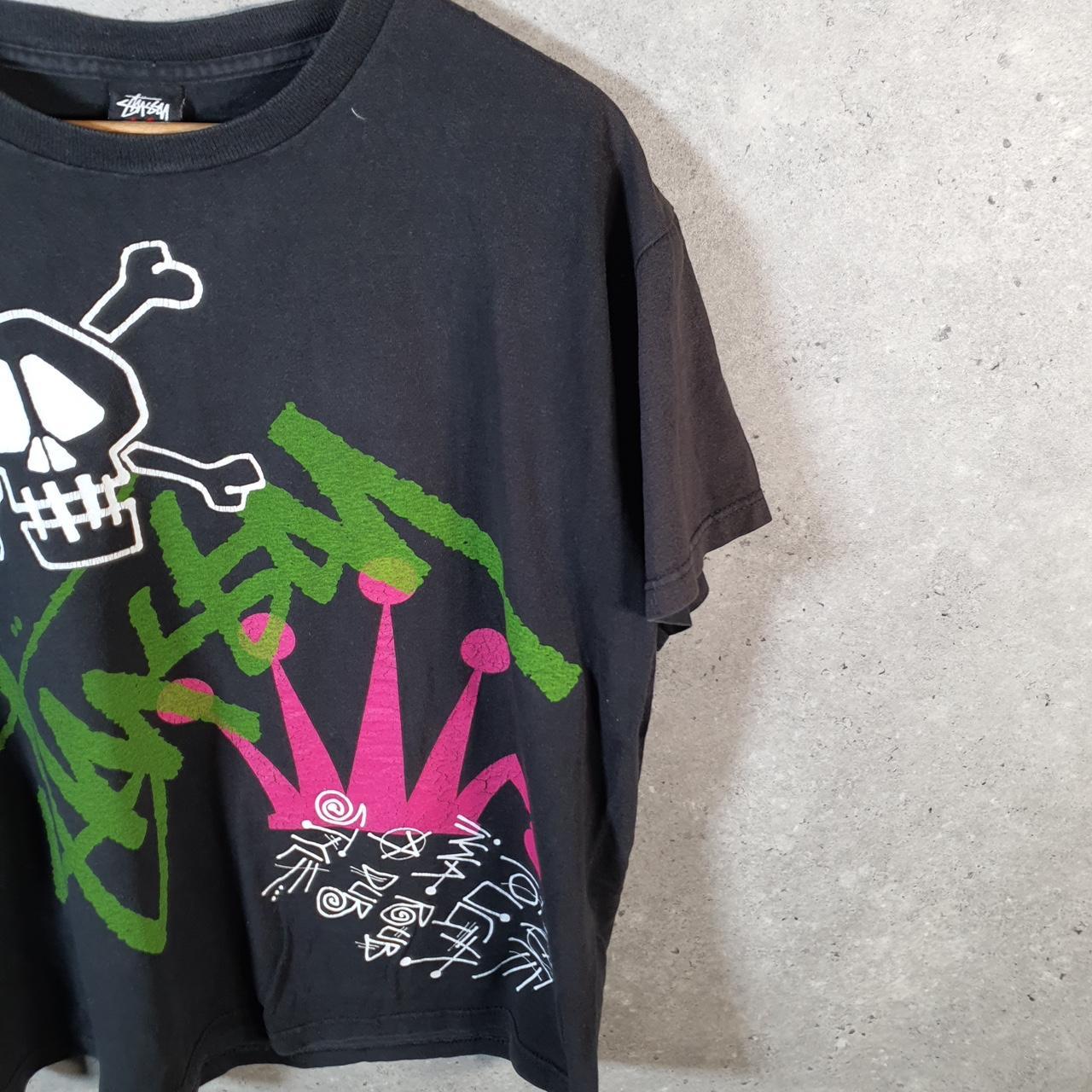 Vintage Stussy Spellout Printed T Shirt Men’s Medium Black Graphic Short Sleeve