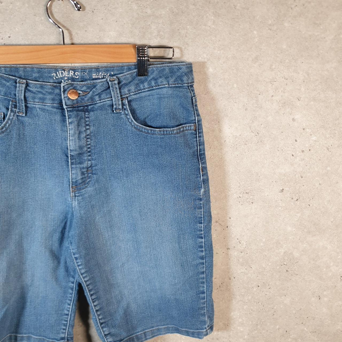 Vintage Lee Baggy Shorts Jorts Cargo Womens W32 Blue Relaxed Denim