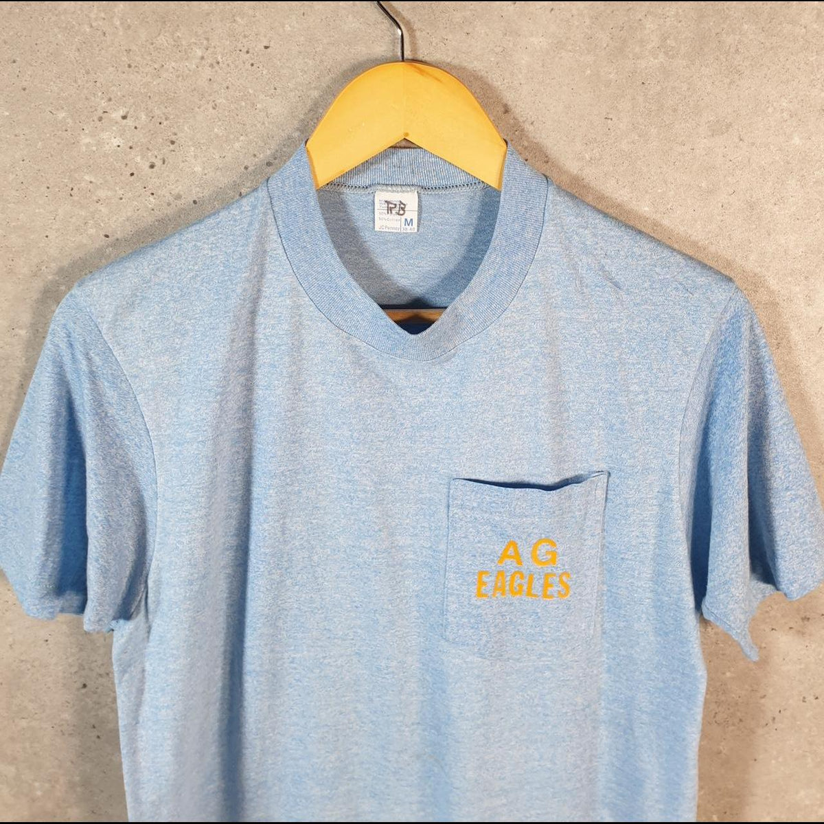 Vintage AG Eagles Graphic 90s USA Single Stitch T Shirt Men’s Medium Blue C8756