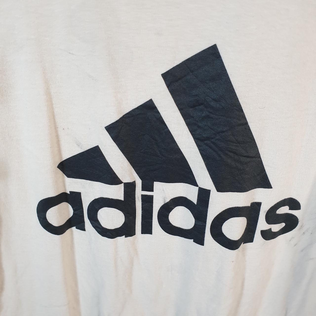 Vintage Adidas Amplifier Tee T Shirt Mens Medium White Three Stripes Logo Athletic