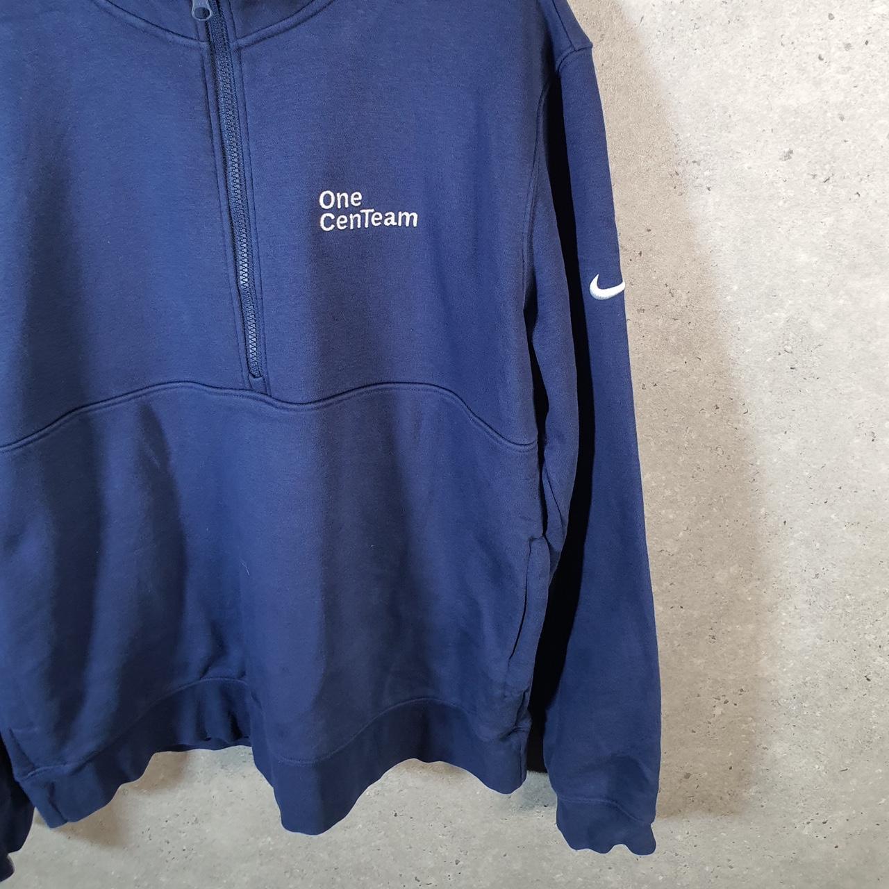 Vintage Nike 1/4 Zip Embroidered Sweatshirt Men’s Large Navy Blue Swoosh Y2K Logo