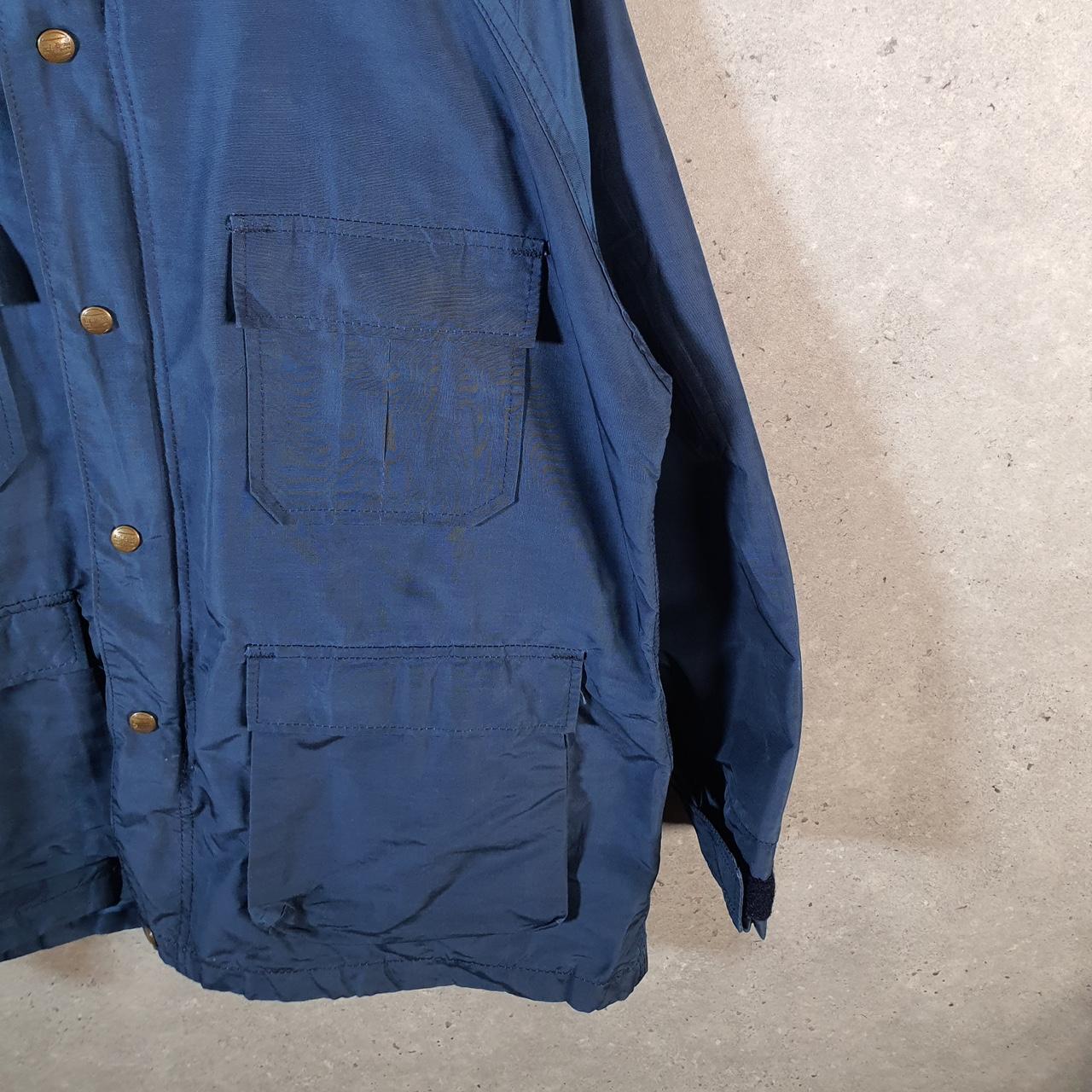 Vintage L.L. Bean Outdoors Nylon Jacket Mens Large Blue Full Zip Waterproof