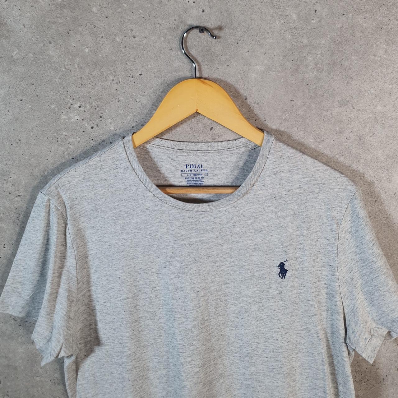 Vintage Ralph Lauren Polo Sport T Shirt Men’s Large Grey Custom Fit Embroidered Pony C8707