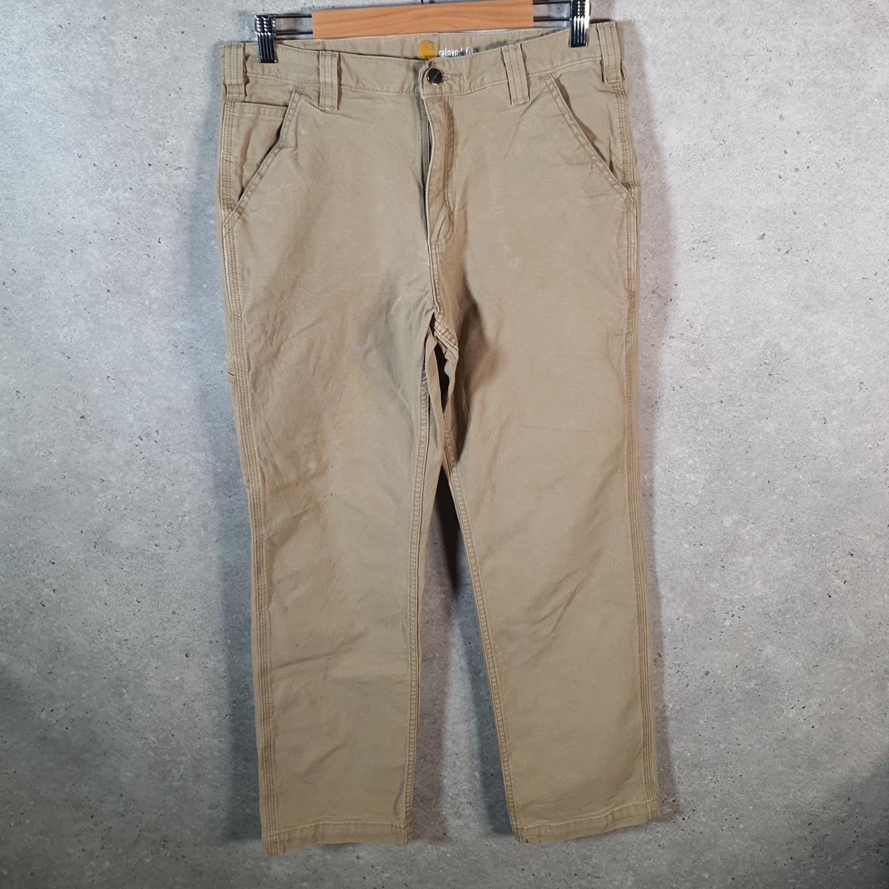 Vintage Carhartt Carpenter Trousers Mens W34 L32 Brown Relaxed Fit Workwear USA